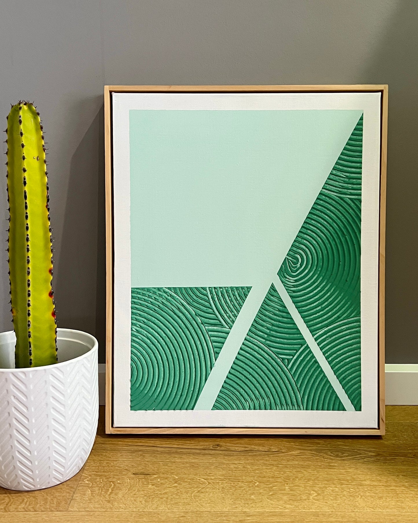 Aztec Mint Textured Art
