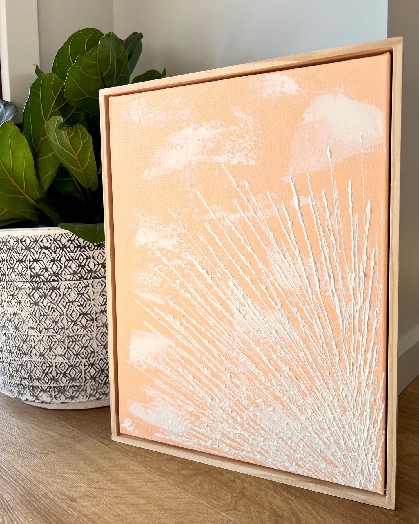 Peachy Fireworks Textured Art