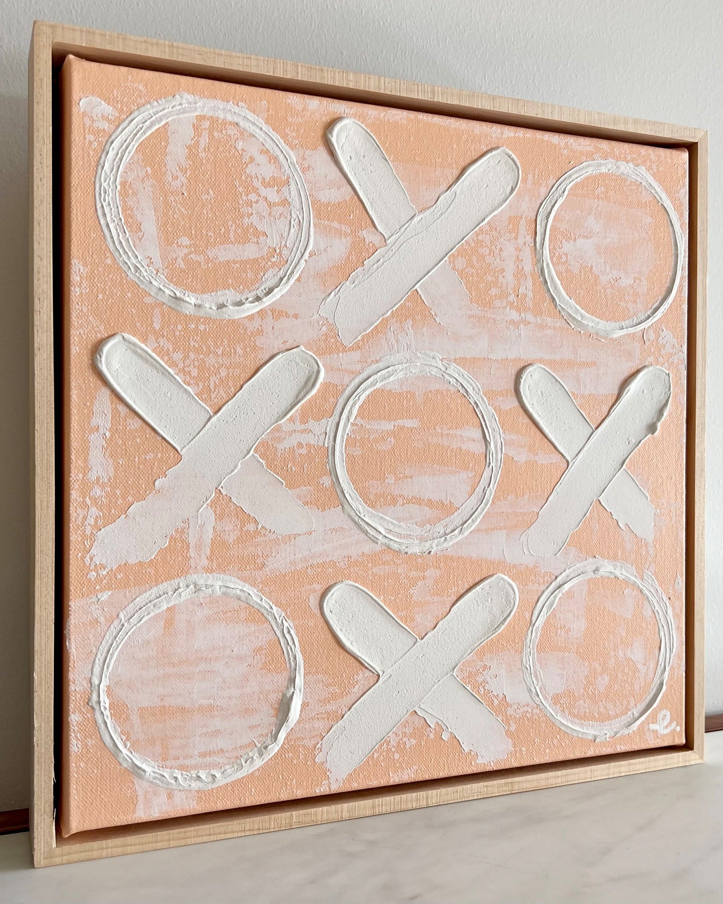 Peachy XOXO Textured Art